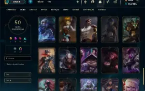 Diamante 3 com 105 Champs e 50 Skins ( 3600 RP )