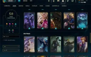 Diamante 3 com 105 Champs e 50 Skins ( 3600 RP )