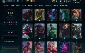 Bronze 4 com TODOS os champs e 174 Skins ( SUP / ADC / JG )