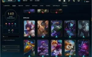 Conta de League of Legends 142 skins, GOLD, UNICO DONO!
