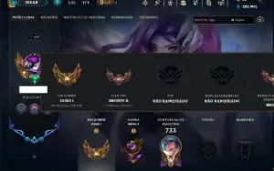 Ouro 1 com TODOS os Champs e 373 Skins ( MONO SUP )