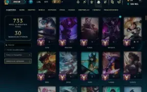Ouro 1 com TODOS os Champs e 373 Skins ( MONO SUP )