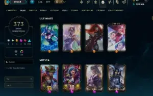 Ouro 1 com TODOS os Champs e 373 Skins ( MONO SUP )