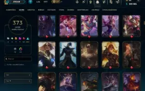 Ouro 1 com TODOS os Champs e 373 Skins ( MONO SUP )