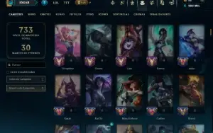 Ouro 1 com TODOS os Champs e 373 Skins ( MONO SUP )