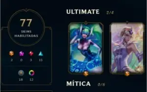 Conta Platina Main Suporte 77 skin + 2 Skin Ultimate