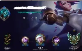 Conta Platina Main Suporte 77 skin + 2 Skin Ultimate