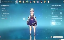 Conta AR21 com Ayaka, Mona e Keqing