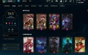 Esmeralda 2 com TODOS os champs e 264 Skins ( MID / TOP )