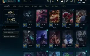 Esmeralda 2 com TODOS os champs e 264 Skins ( MID / TOP )