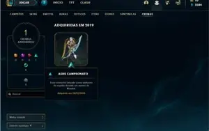 Conta Unranked com 10 Skins e 34 Champs