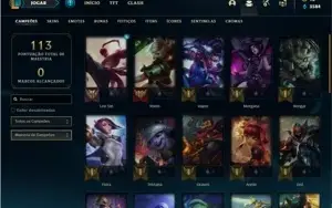 Conta Unranked com 10 Skins e 34 Champs