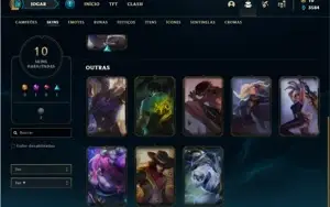 Conta Unranked com 10 Skins e 34 Champs