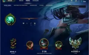Platina V na Flex / Prata 1 SoloQ ~ 55 campeões ~ 9 skins