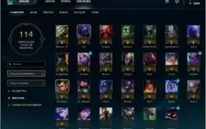 Platina V na Flex / Prata 1 SoloQ ~ 55 campeões ~ 9 skins
