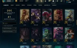 Unranked com 90 Champs e 34 Skins + 3 Vitoriosas