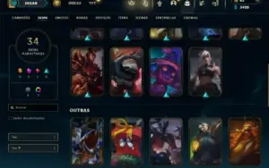 Unranked com 90 Champs e 34 Skins + 3 Vitoriosas