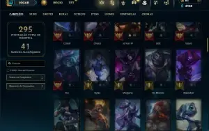 Unranked com 90 Champs e 34 Skins + 3 Vitoriosas