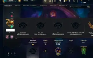 Unranked com 90 Champs e 34 Skins + 3 Vitoriosas