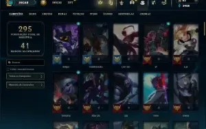 Unranked com 90 Champs e 34 Skins + 3 Vitoriosas