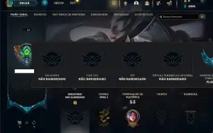 Unranked com 40 Champs e 10 Skins