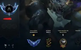 LoL Diamante 4, 75% winrate ranked, 6 skins, 30k ea,lvl 33