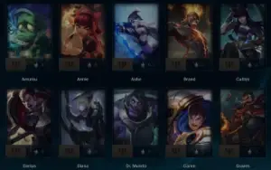LoL Diamante 4, 75% winrate ranked, 6 skins, 30k ea,lvl 33