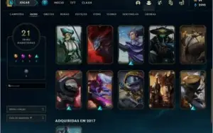 CONTA LOL DIAMANTE 4 21 SKINS 73 CHAMPS 17 BAUS NO ESPOLIO