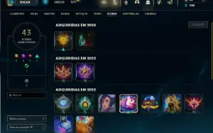 Platina 2 com 30 Champs e 7 Skins + 1 Fragmento
