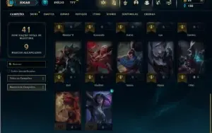 Platina 2 com 30 Champs e 7 Skins + 1 Fragmento