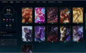 Conta LOL Platina 4 com 56 skins