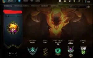 Conta lol platina 1 mmr de mestre