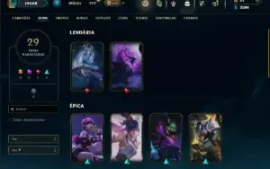 Unranked com 80 Champs e 29 Skins