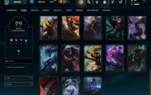Unranked com 80 Champs e 29 Skins