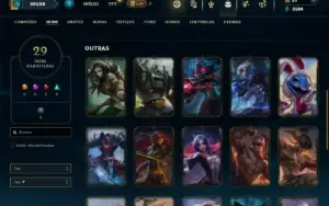 Unranked com 80 Champs e 29 Skins