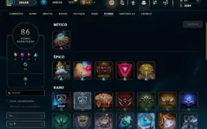 Unranked com 80 Champs e 29 Skins