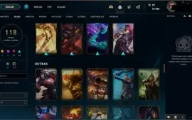 CONTA LOL NV 233, BRONZE 2, 118 SKINS, CHAMP 86, 24 CROMAS