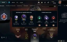 CONTA LOL NV 233, BRONZE 2, 118 SKINS, CHAMP 86, 24 CROMAS
