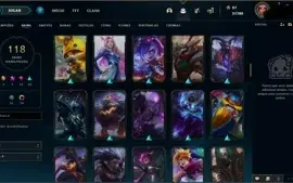CONTA LOL NV 233, BRONZE 2, 118 SKINS, CHAMP 86, 24 CROMAS