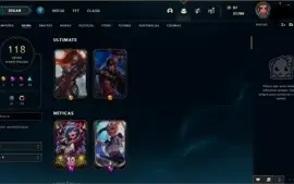 CONTA LOL NV 233, BRONZE 2, 118 SKINS, CHAMP 86, 24 CROMAS