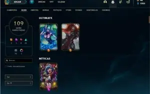 Conta bronze 1 com 146 Champs e 109 Skins + 4 Vitoriosas