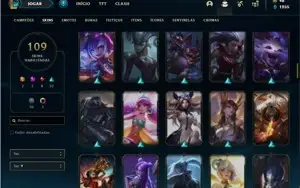 Conta bronze 1 com 146 Champs e 109 Skins + 4 Vitoriosas