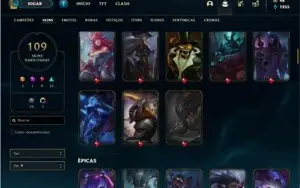 Conta bronze 1 com 146 Champs e 109 Skins + 4 Vitoriosas