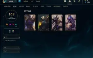 Conta bronze 1 com 146 Champs e 109 Skins + 4 Vitoriosas