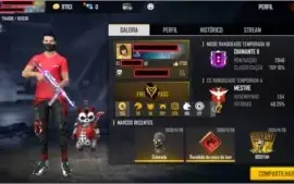 (FREE FIRE) Vendo conta com 5 passes e muitas skins