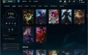 Conta ouro 4 com 155 Champs e 126 Skins