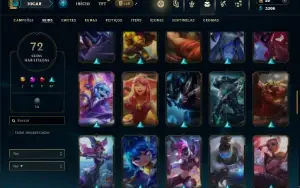 Unranked com 90 Champs e 72 Skins ( MAIN ADC )
