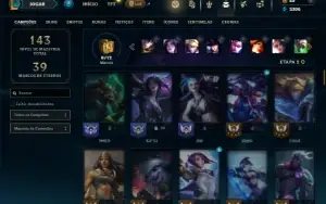Unranked com 90 Champs e 72 Skins ( MAIN ADC )