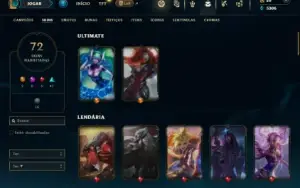 Unranked com 90 Champs e 72 Skins ( MAIN ADC )