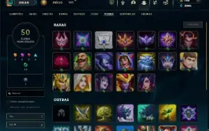 Platina 3 com 35 Champs e 21 Skins + 2 Fragmentos de skins